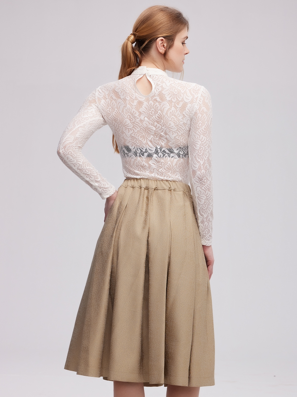 Dirndlbluse Langarm Weiß