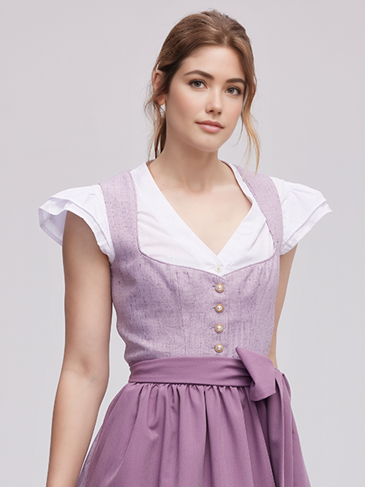 Eleganter lila Trachtenrock mit feinen Details
