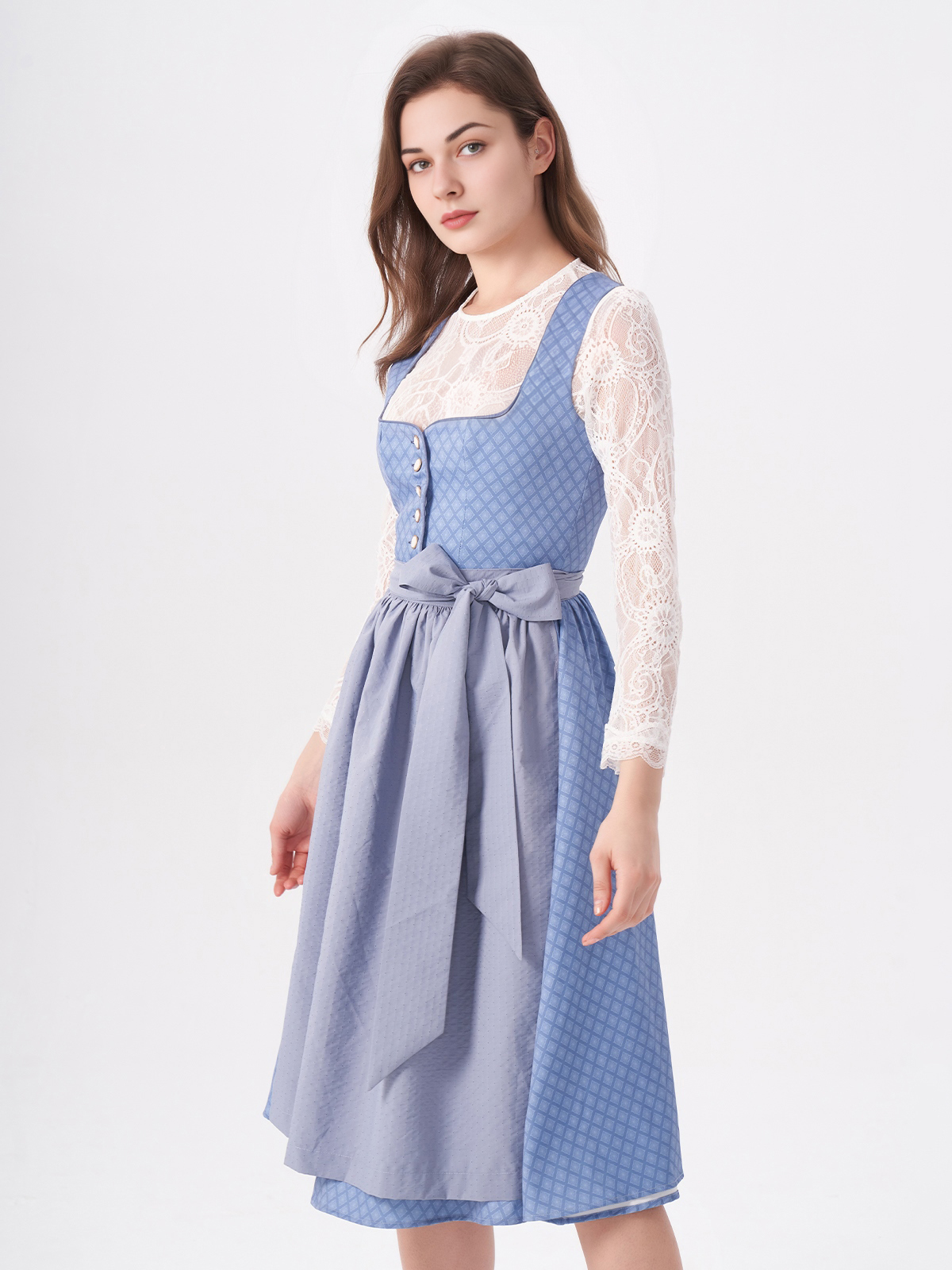Kurzarm Dirndl in Blau